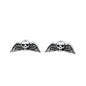 Silver Stud Earrings - Skull & Wings