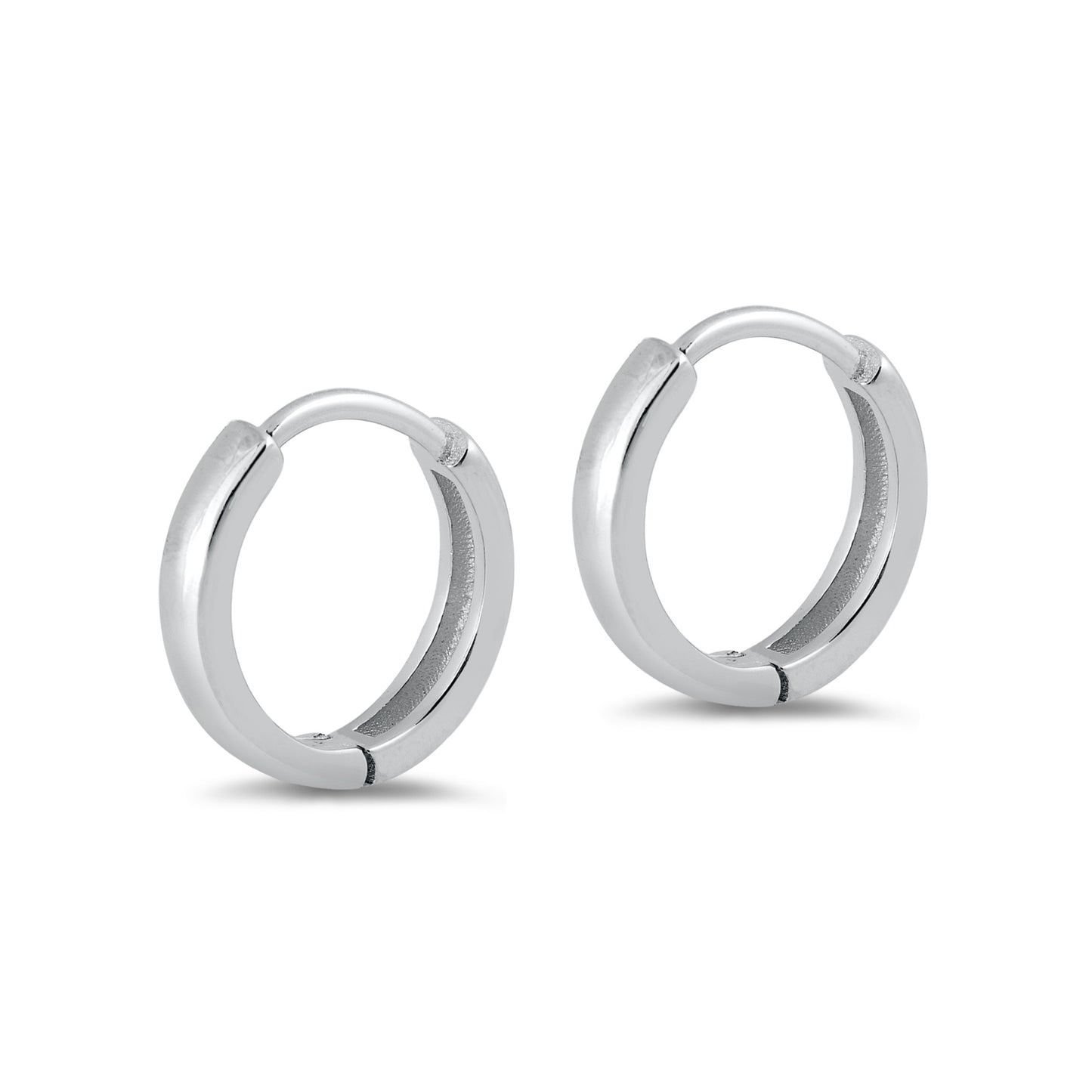 Silver Huggie Earrings - Rounded