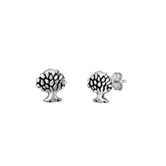 Silver Stud Earrings - Little Tree