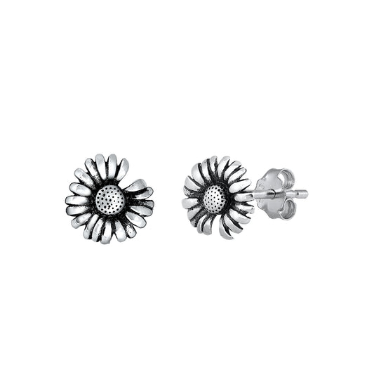 Silver Stud Earrings - Flower