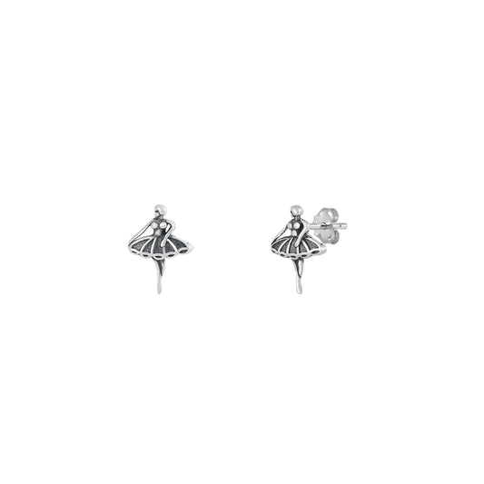 Silver Stud Earrings - Ballerina