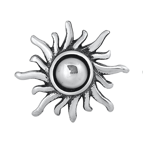 Silver Stud Earrings - Sun