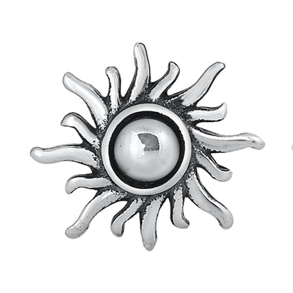 Silver Stud Earrings - Sun