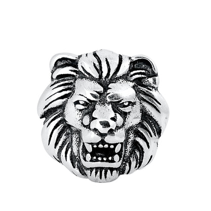 Silver Stud Earrings - Lion Head