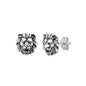 Silver Stud Earrings - Lion Head