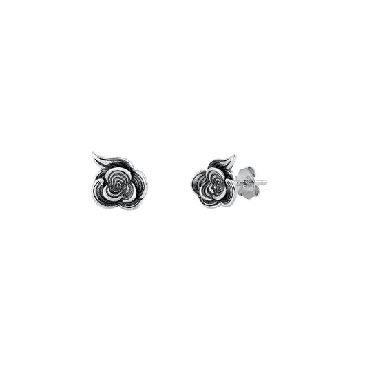 Silver Stud Earrings - Cloud Swirls