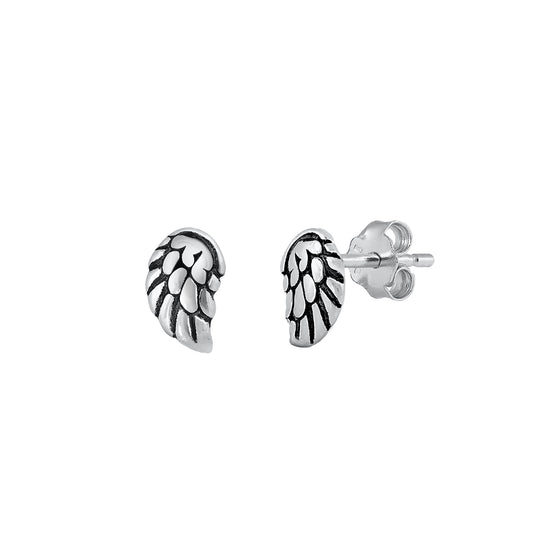 Silver Stud Earrings - Wings