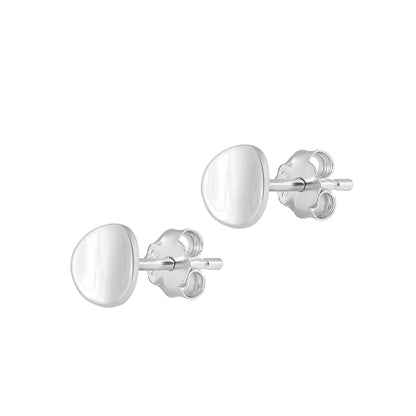 Silver Stud Earrings - Round