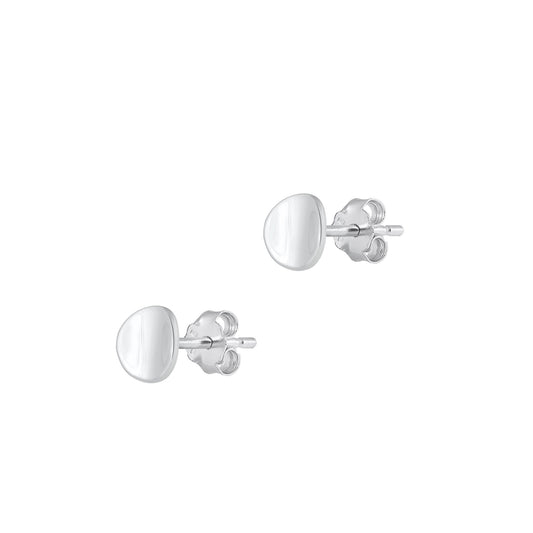 Silver Stud Earrings - Round