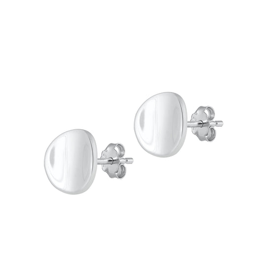 Silver Stud Earrings - Round