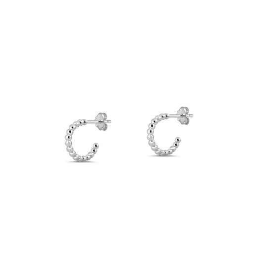 Silver Stud Earrings - Open Hoop