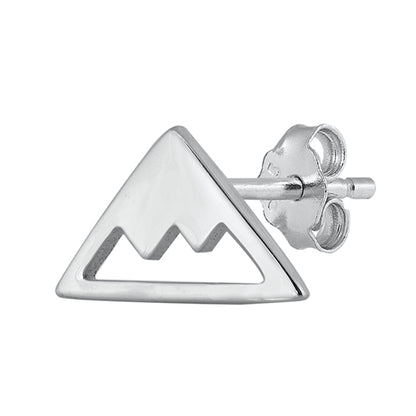 Silver Stud Earrings - Mountain