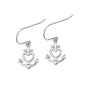 Silver Stud Earrings - Heart Anchor