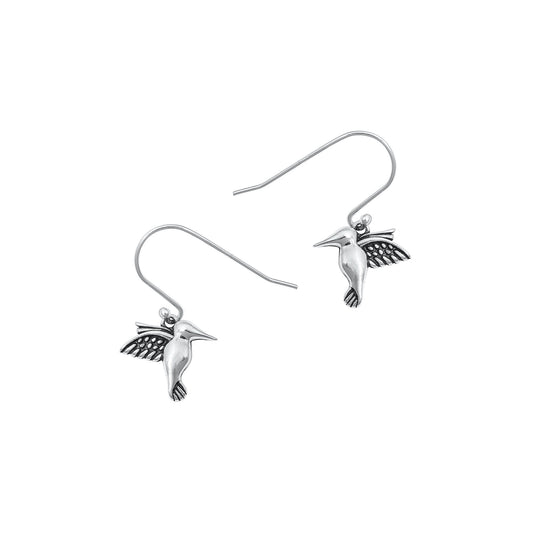 Silver Earrings -  Hummingbird