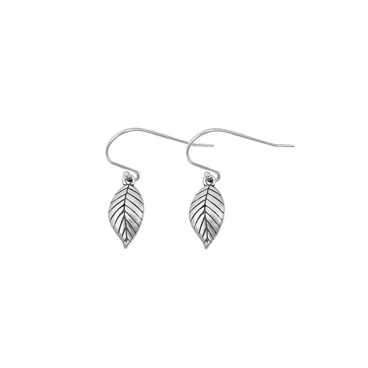 Silver Stud Earrings - Leaves