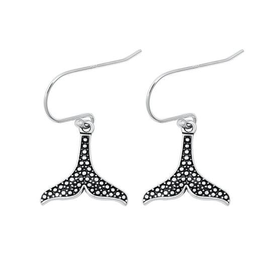 Silver Earrings - Whale Tail