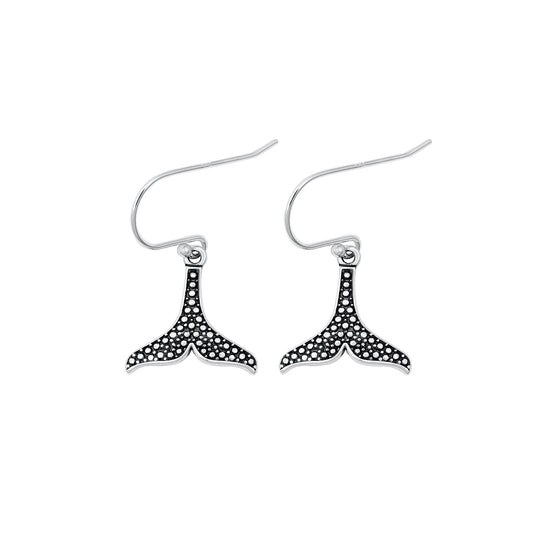 Silver Earrings - Whale Tail