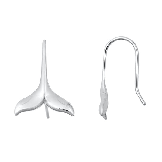 Silver Earrings - Whale Tail