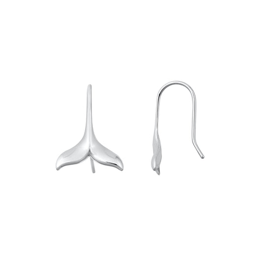 Silver Earrings - Whale Tail