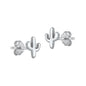 Silver Stud Earrings - Cactus