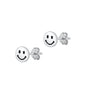 Silver Stud Earrings - Smiley Face