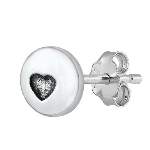 Silver Stud Earrings - Mini Heart