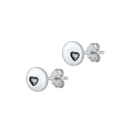 Silver Stud Earrings - Mini Heart