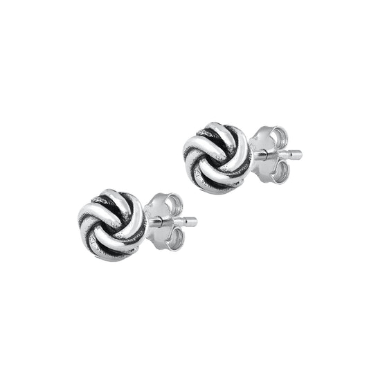 Silver Stud Earrings - Knot