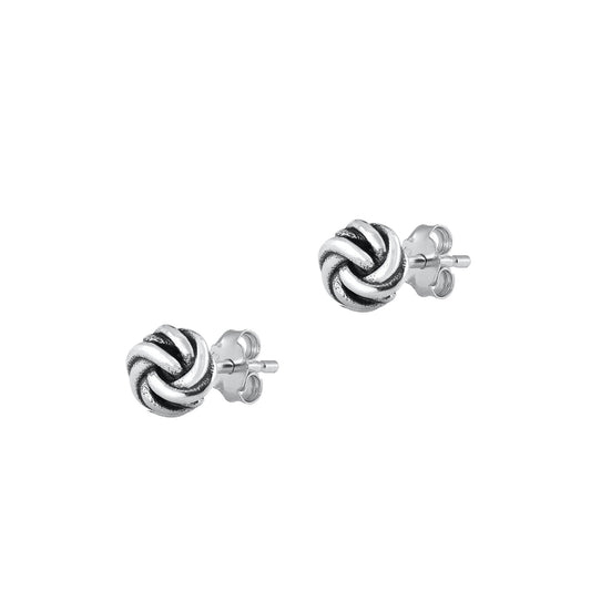 Silver Stud Earrings - Knot