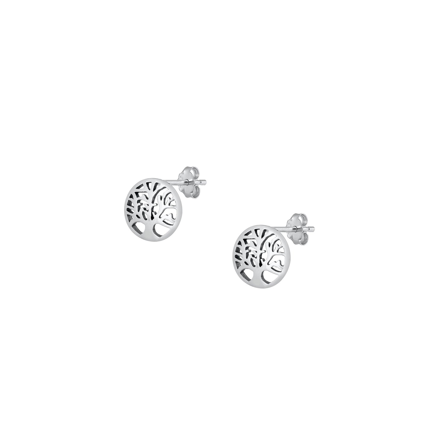 Silver Stud Earrings - Tree of Life