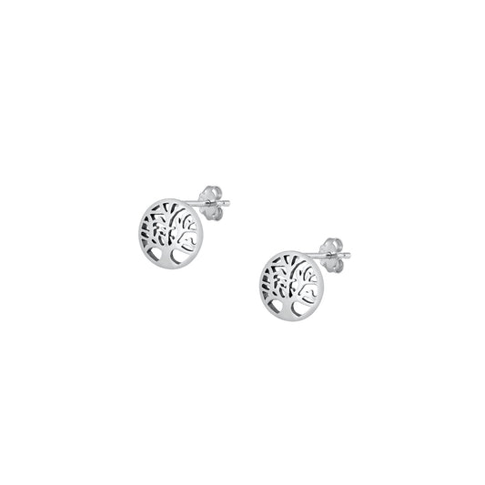Silver Stud Earrings - Tree of Life