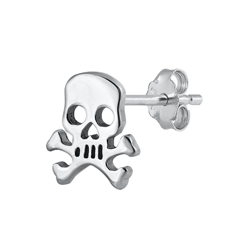 Silver Stud Earrings - Skull