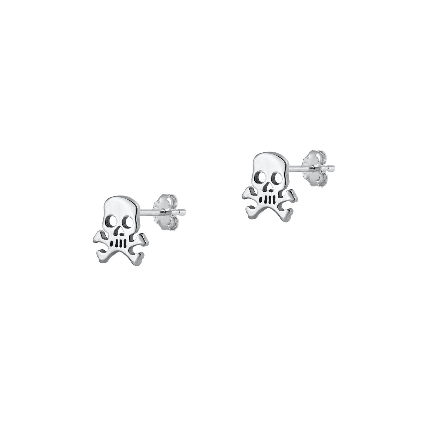 Silver Stud Earrings - Skull