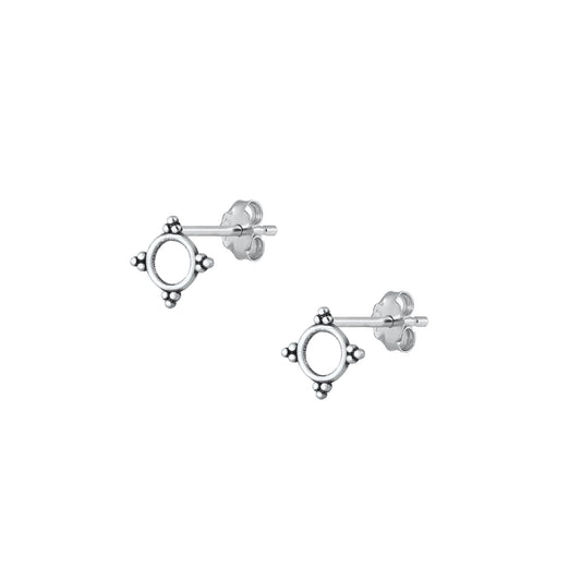 Silver Stud Earrings - Bali