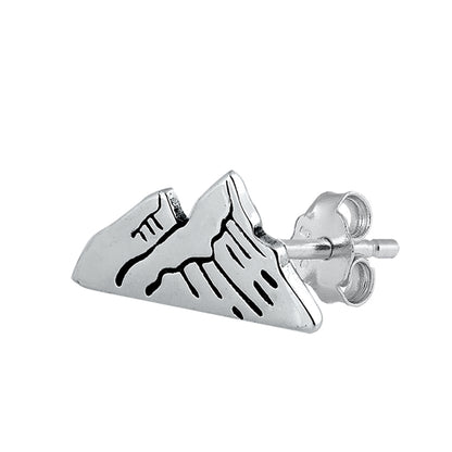 Silver Stud Earrings - Mountains