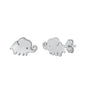 Silver Stud Earrings - Elephant