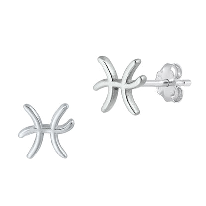 Silver Earrings - Pisces Zodiac