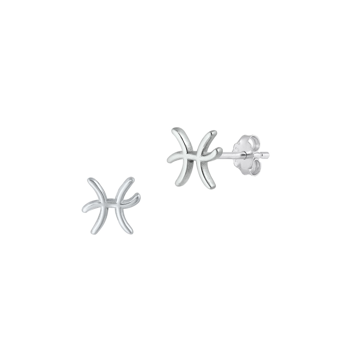 Silver Earrings - Pisces Zodiac