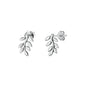 Silver Stud Earrings - Branch Leaves