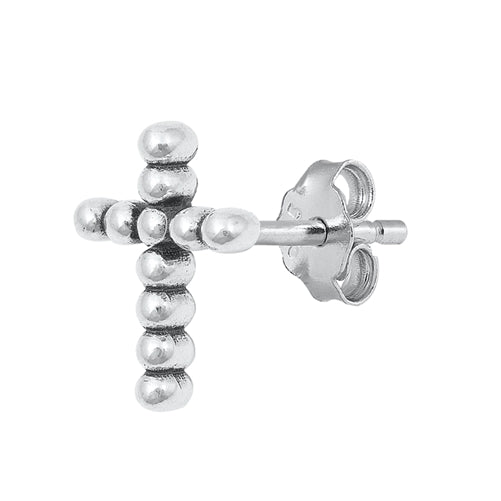 Silver Stud Earrings - Cross