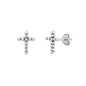 Silver Stud Earrings - Cross