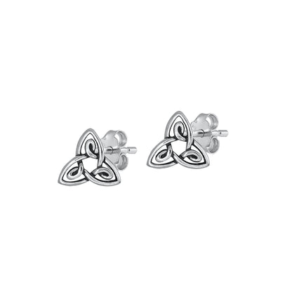 Silver Stud Earrings - Celtic Triquetra