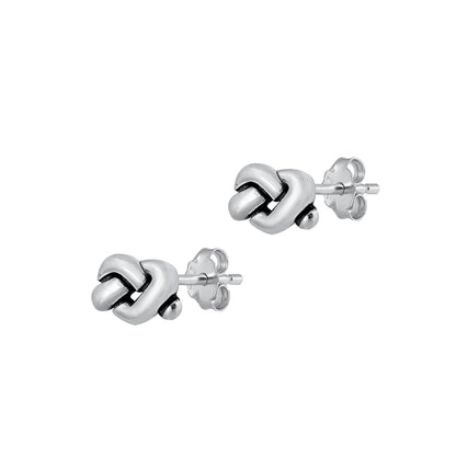 Silver Stud Earrings - Knot