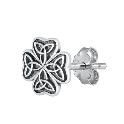 Silver Stud Earrings - Celtic Cross