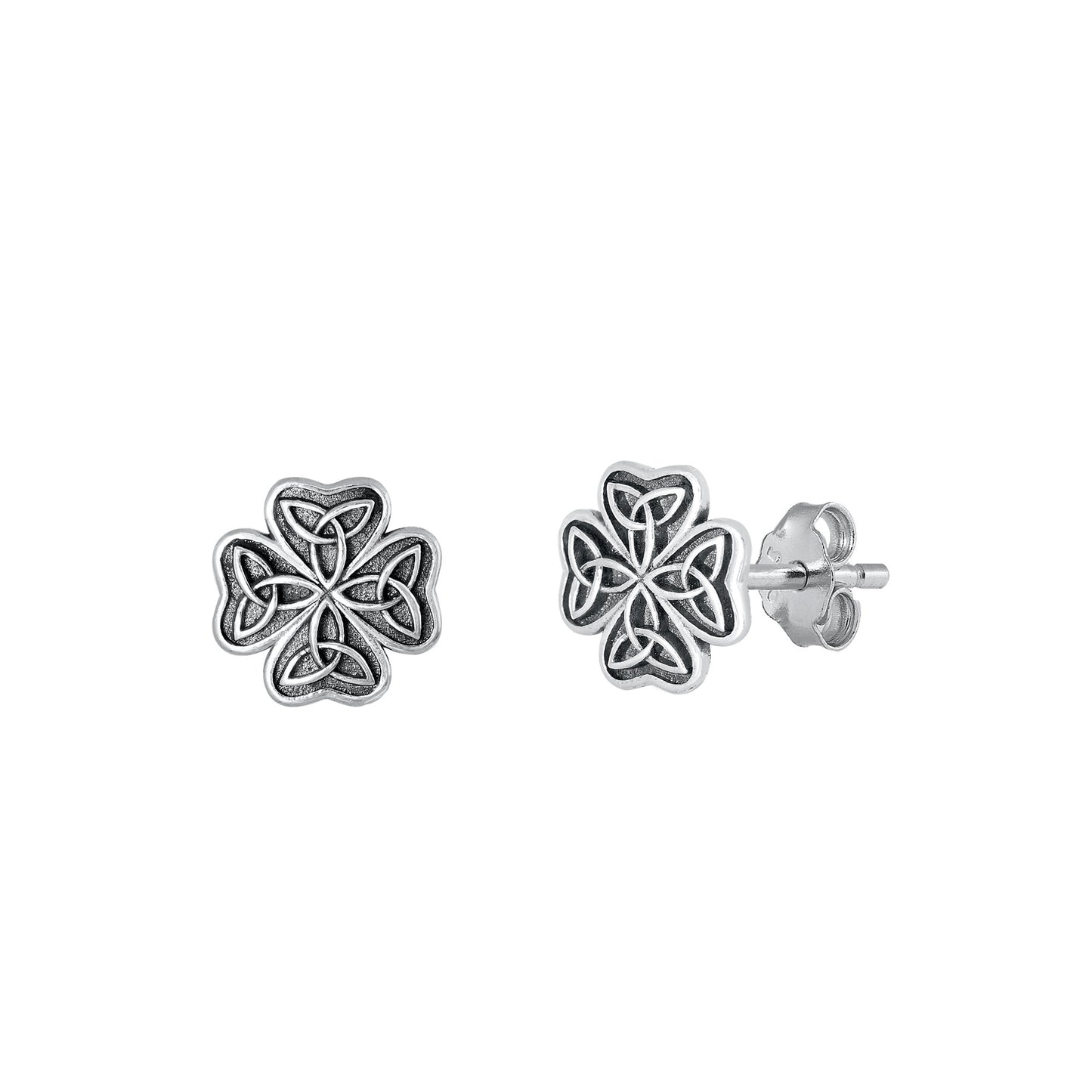 Silver Stud Earrings - Celtic Cross