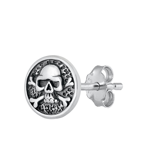 Silver Stud Earrings - Skull