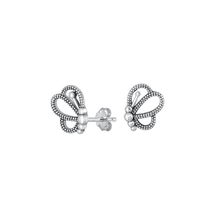 Silver Stud Earrings - Butterfly