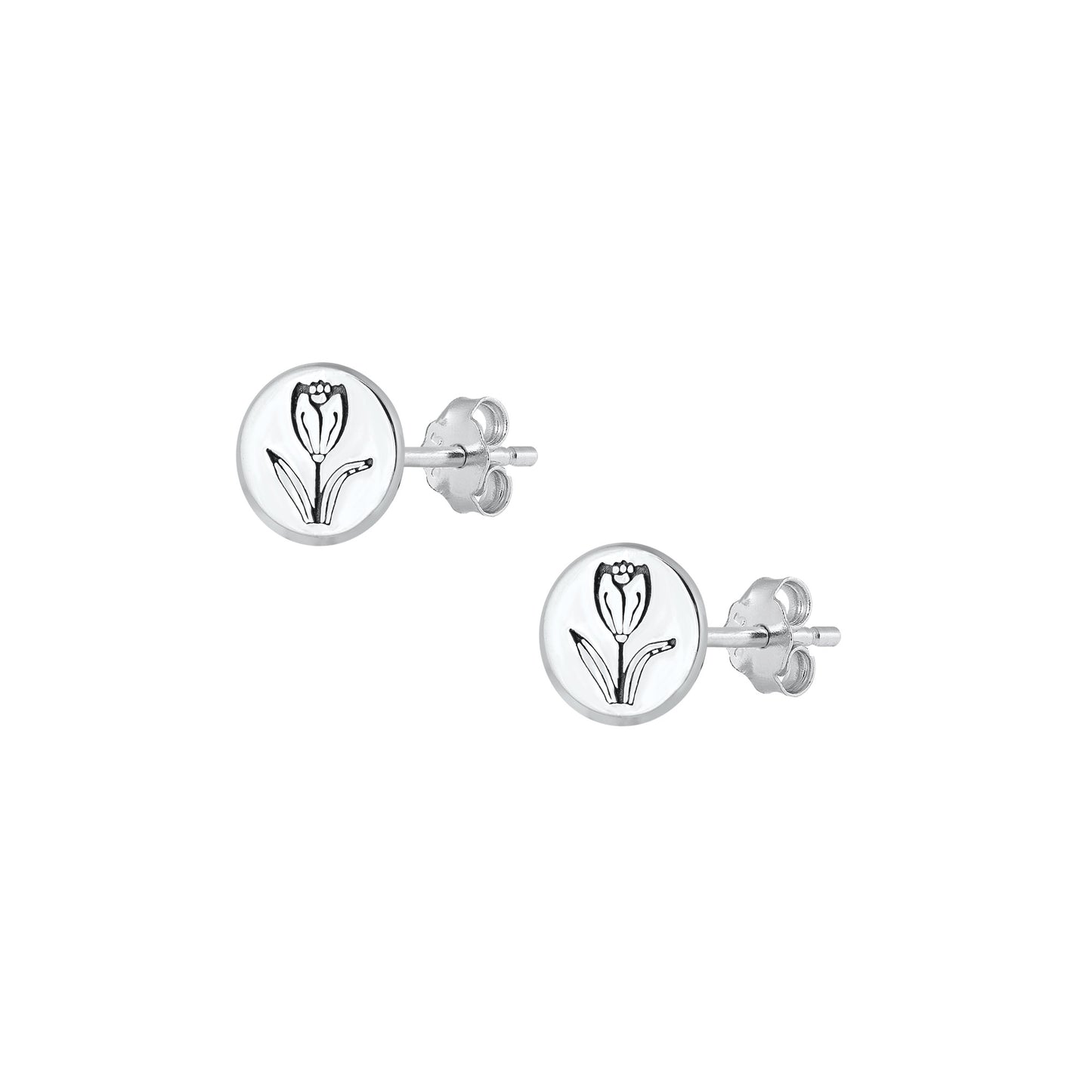 Silver Earrings - Flower