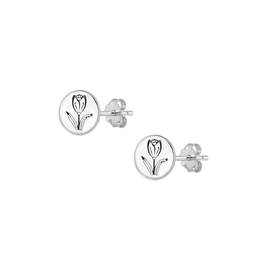 Silver Earrings - Flower