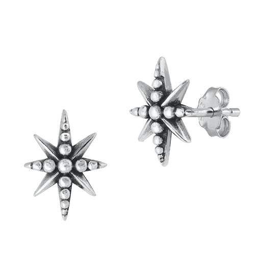 Silver Stud Earrings - Star